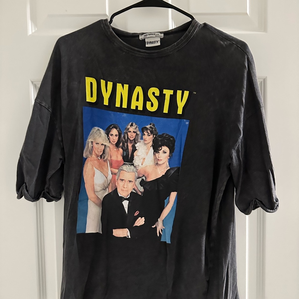Zara Graphic Tee - Black with Blue and Yellow Accents